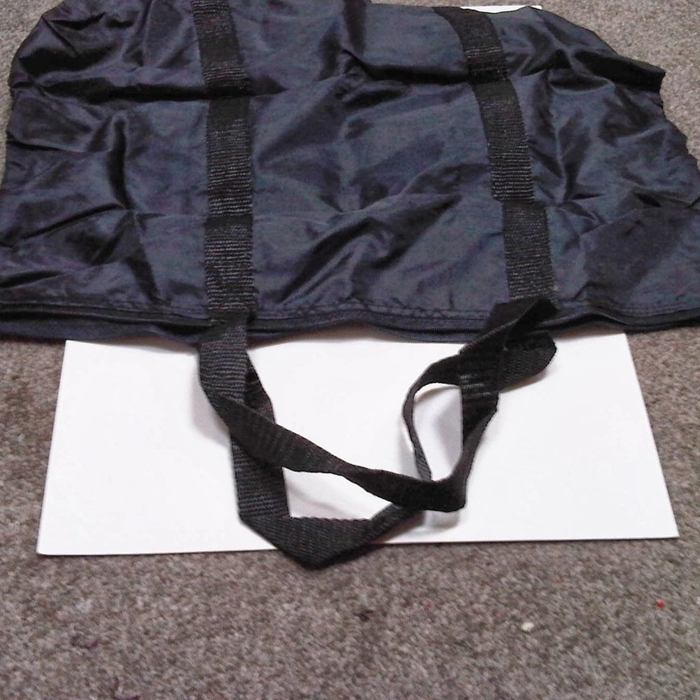 -Black washable shoulder strap strong shopping bag neatly folds by zip to 6 inch